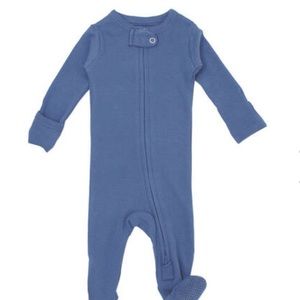 Organic Zipper Footie in Slate